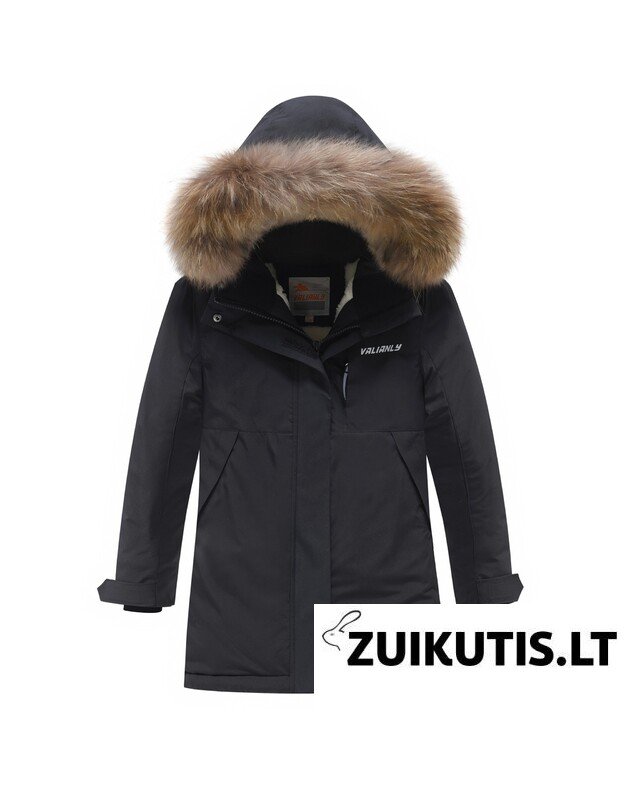 Valianly juoda žieminė striukė/paltas mergaitei 9532_128-134 Valianly juoda žieminė striukė/paltas mergaitei 9532_128-134