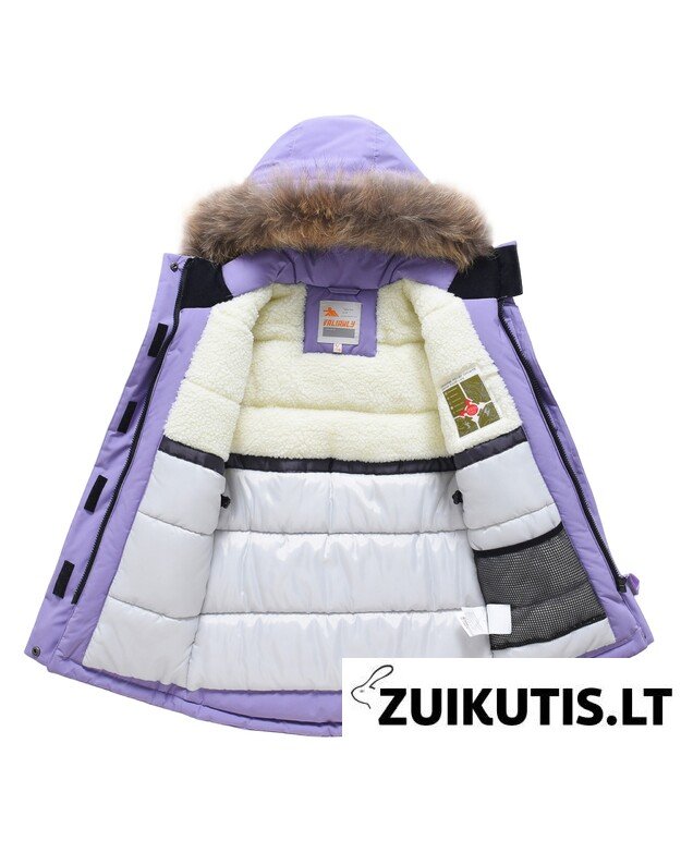 Valianly violetinė žieminė striukė/paltas mergaitei 9532_116-134 3 Valianly violetinė žieminė striukė/paltas mergaitei 9532_116-134 3