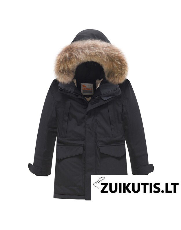 Valianly juoda žieminė striukė/paltas berniukui 9441_116-146 Valianly juoda žieminė striukė/paltas berniukui 9441_116-146