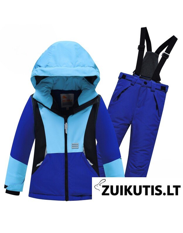 Mėlynas 2 dalių Valianly žieminis kombinezonas 110-140 Mėlynas 2 dalių Valianly žieminis kombinezonas 110-140
