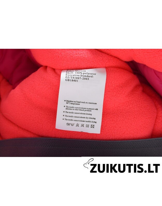 Vientisas rožinis žieminis VALIANLY kombinezonas 92-122 1