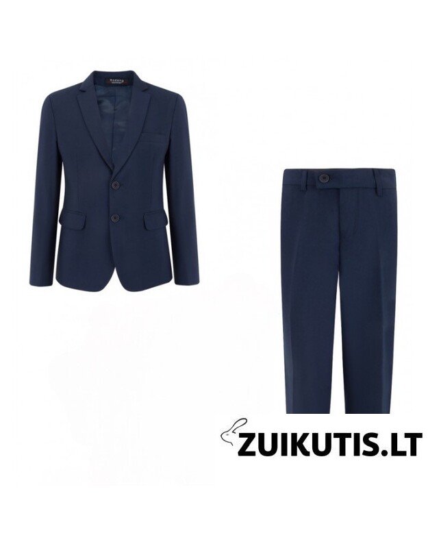 158-182 cm tamsiai mėlynas siaurintas kostiumas / mokyklinė uniforma vaikinui SLIM