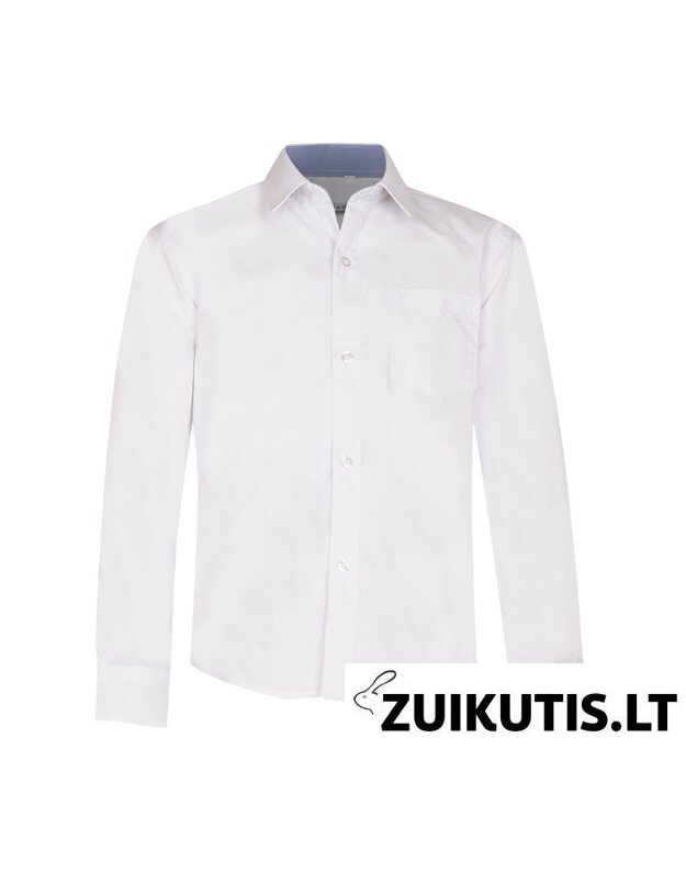 Balti marškiniai ilgomis rankovėmis NORMAL 122-158 d.