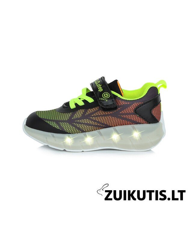 Juodi sportiniai LED batai 24-29 d. F061-391AM
