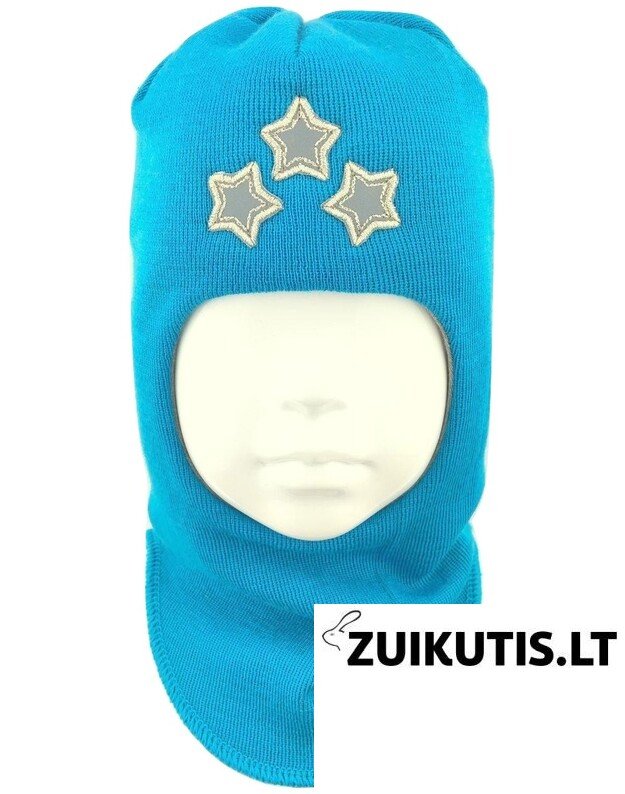 Ryški mėlyna kepurė-šalmas su vilna berniukui  Žvaigždės  1408/3